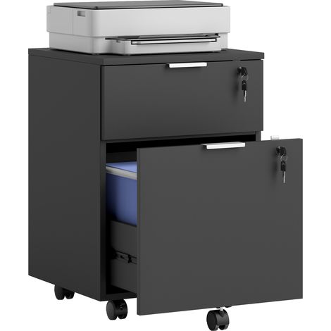 HOMCOM 2 Drawer Filing Cabinet with Adjustable Hanging Bars for A4 and Letter (1/5)