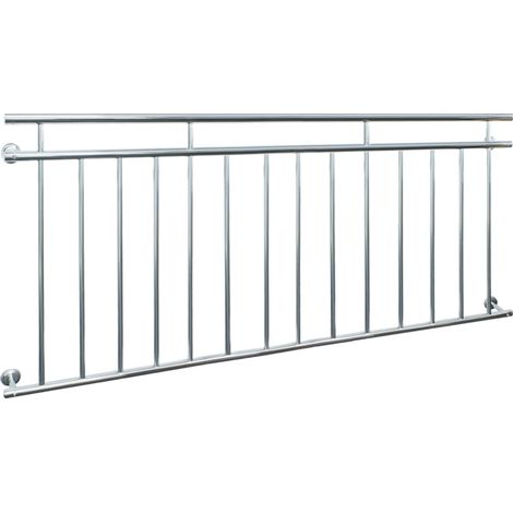 Ecd Germany – Balustrade française 90x184 cm – 14 barreaux de remplissage – Acier inoxydable brillant – Garde-corps extérieur sécurisé