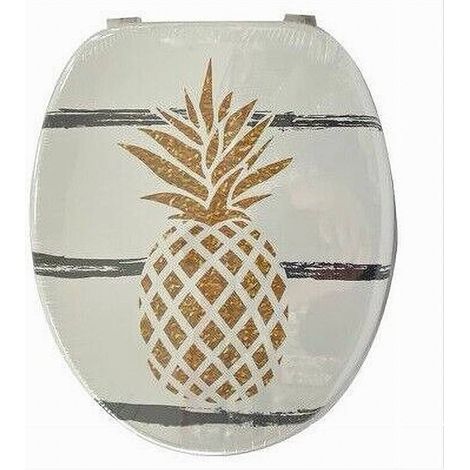 Copriwater Copri Water Sedile Wc Bagno Universale Cerniere Acciaio Ananas 59258