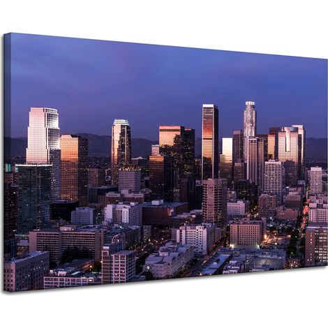 Architekturmotiv von Los Angeles auf Leinwand, 120 x 80 cm