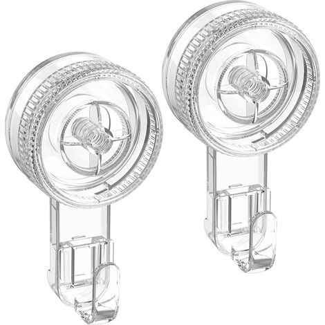 Lot De 2 Crochet Ventouse Mural Transparent, Crochet Mural Puissant 5KG Plastique, Patère Porte Serviette Salle de Bain Attache Crochet Manteau Couronne Ustensile Ventouse Douche Cuisine