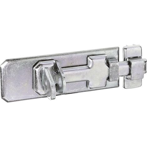 Verrou de sécurité porte-cadenas avec poignée plate et boucle serrée électro-galvanisé passivé à couche épaisse platine 80 x 35 mm kit de 10