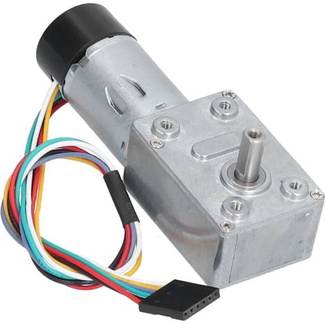 Moteur à engrenage JGY‑370 24V CC avec blocage automatique, 66 tours/min, arbre simple, métallique