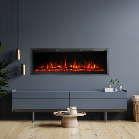 Kaminofen Casanova, Heizfläche 30 m², Leistung (kW) 0.75/1.5, Indoor, 127x14x45h cm Schwarz (1/5)