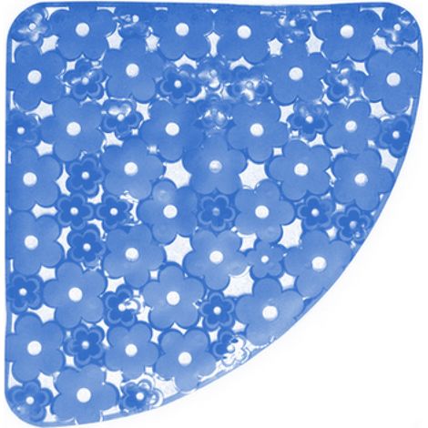 TAPPETO ANTISCIVOLO PER DOCCIA ANGOLO MOD. MARGHERITA CM 59X59- Blu