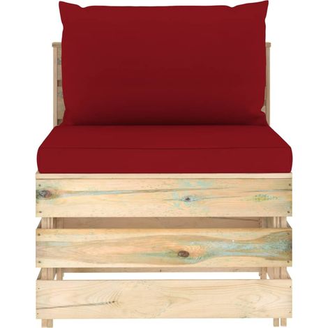 Maison Exclusive - Modulares Mittelsofa mit Kissen Grün Imprägnie (1/5)