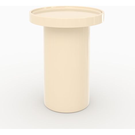 Mesa auxiliar Nora lacada blanca en MDF, D40 cm (1/4)