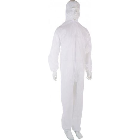 Singer Safety – Combinaison polypropylène à capuche fermeture glissière – Blanc – Taille XXL – Tissu léger et confortable pour usage professionnel