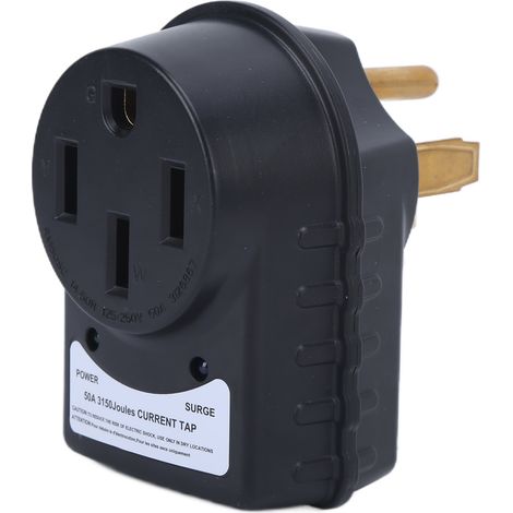 50A Adaptateur Fiche Mâle-Femelle Parafoudre RV 125/250V 3150J Voyant LED pour Caravane Camping-Car (1/5)