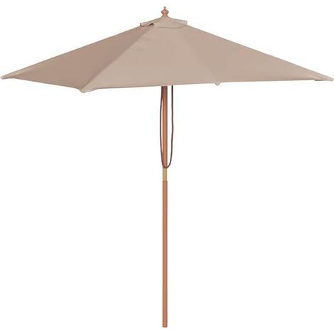 Parasol d'extérieur avec mât en bois 150x200 cm taupe (1/2)