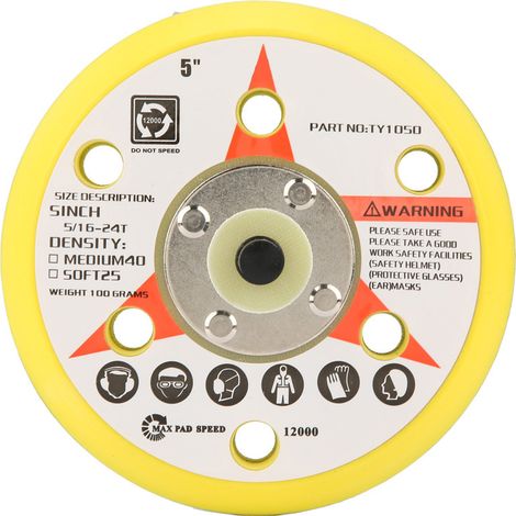 Ortviai Disque de ponçage pneumatique auto-adhésif 12,5 cm – disque en cuir pour meuleuse pneumatique (1/5)