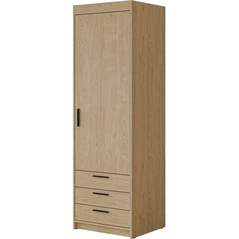 Estantería Novduni 110, Roble, Con puertas, Cerrable, Con cajones, Aglomerado laminado, Número de puertas: 0, Número de cajones: 0, 191x60x53cm
