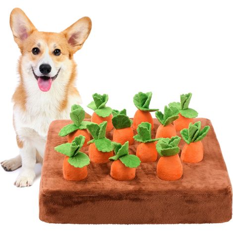 Ein lustiges, rutschfestes Schnüffelspielzeug in Karottenform, ideal für das Hundetraining. Dieses interaktive Karottenspielzeug ist perfekt für das Hundetraining. (1/2)