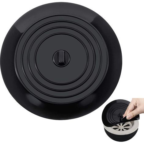 Bouchon de vidange en silicone de 15 cm pour cuisine, salle de bain et buanderie (noir) (1/5)