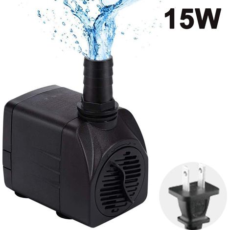 Pompe submersible ultra-silencieuse avec fonction fontaine, câble d'alimentation de 1,5 m et 3 buses pour aquarium, bassin, statues et culture hydroponique.
