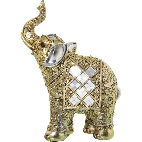 Figur/Spiegel im Gold Elefanten 17x8x23cmpour alle Stile, um zu Hause eine Note zu verleihen (1/2)