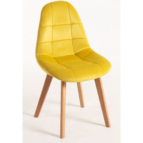 Packs Sillas Comedor - Pack 2 Sillas Kelen Terciopelo - Amarillo (1/5)