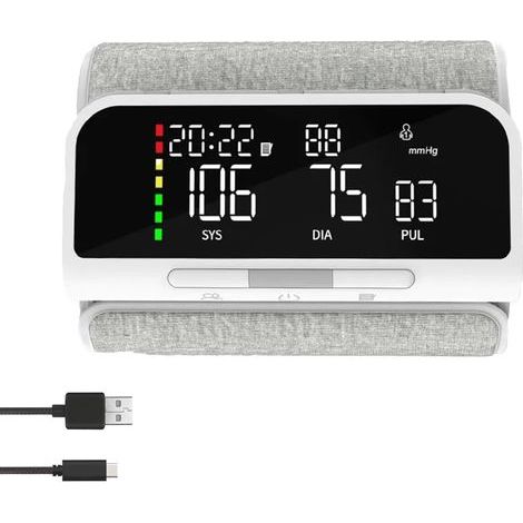 33A Tensiomètre de bras électronique. Tensiomètre bras professionnel, intelligent, brassard tout-en-un. Surveillance de tension artérielle et fréquence cardiaque. (1/4)