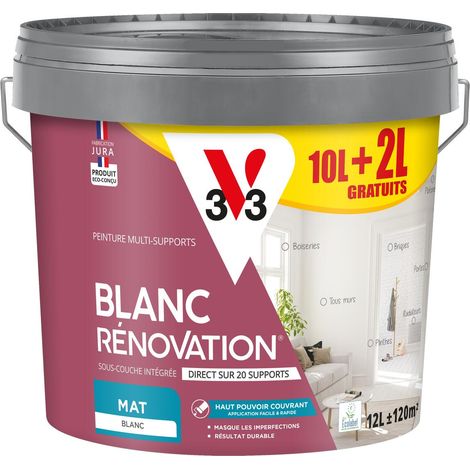 Peinture intérieure Blanc Rénovation® V33 Blanc Mat 12L