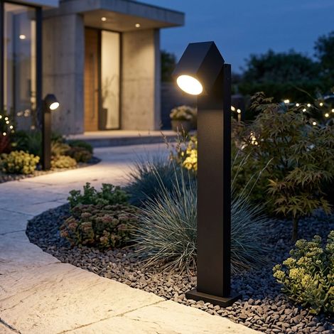 Lampada da terra Faretto orientabile, esterno, vialetto, giardino, luce esterna, in piedi, nero, alluminio, 1x GU10, AxLxP 80x10,5x11,75 cm, set di 2 (1/4)