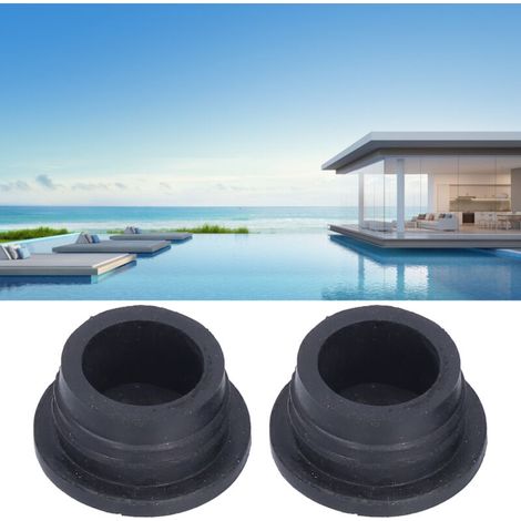 Protection de sécurité pour escalier de piscine - Paire de tampons amortisseurs en caoutchouc noir anti-dérapants - Accessoire pour escalier de piscine - 2 pièces
