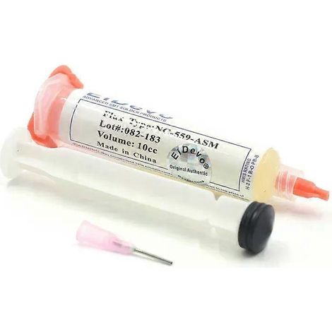 Booster de pâte à souder 1 Booster 10cc Graisse de flux Pointe de flux sans nettoyage RMA-223 1 x 10cc de pâte à souder 1 Aiguille 93 x 33 x 23 mm (1/4)