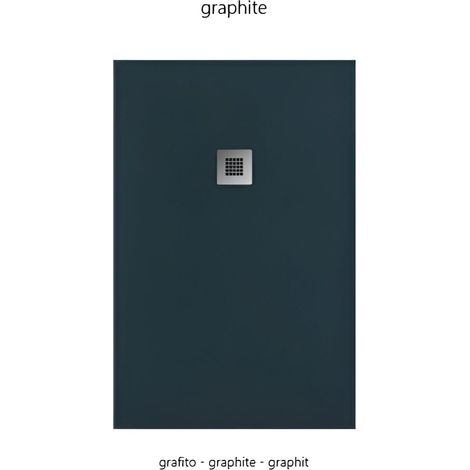 Plato de ducha pizarra OPTIMA  grafito  90x200 rejilla acero inox.