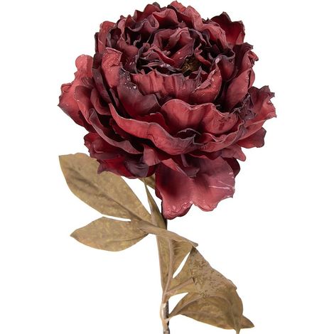 Pivoine artificielle rouge en plastique pour décoration d'intérieur 14 x 14 x 70 cm - PANGIVO (1/2)