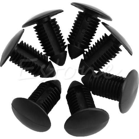 20 clips de fixation à rivets noirs en plastique pour pare-chocs de porte de voiture, trou de 11 mm (1/2)