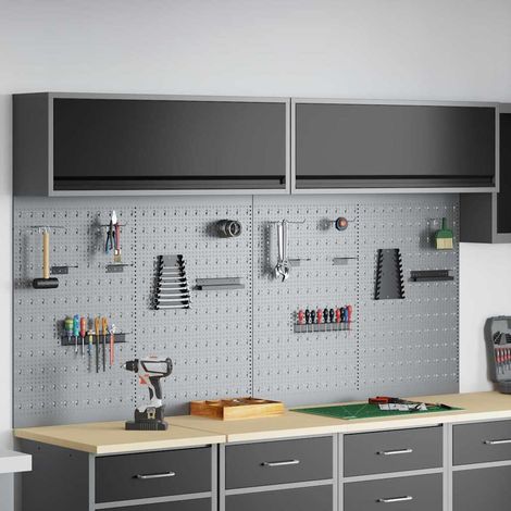 Werkzeugschrank-Set 6 pcs Schwarz Pulverbeschichteter Stahl
