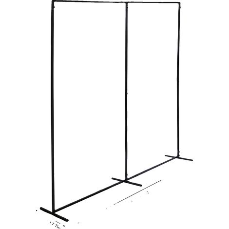 Support d'Arche de Mariage, Cadre Métallique Carré, Décor Floral Personnalisable, M, noir (1/2)