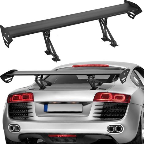 Aileron d'aile de style GT, 1100 mm, becquets arrière universels, avec pont unique, matériau aluminium léger réglable, spoilers arrière de voiture, aileron de course BGW/JDM de dérive, noir mat (1/5)