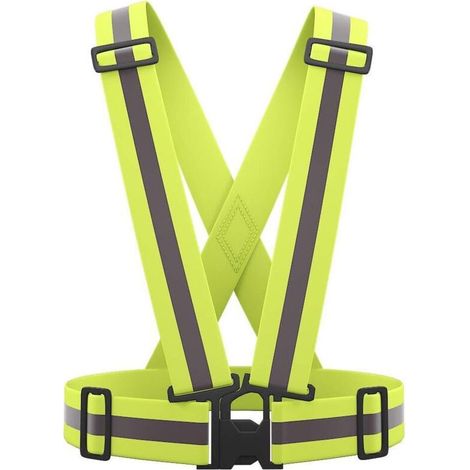 Gilet de sécurité réfléchissant haute visibilité, ajustable, pour la course à pied, le vélo et la moto.