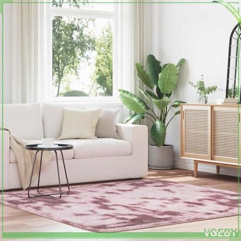 4102881 Tapis Shaggy à poils longs NAVARRA rose poudré 200x200 cm (1/5)