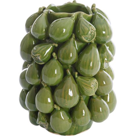 Vase en céramique vert foncé 32,5 cm de hauteur – Finition brillante – Design élégant pour intérieur moderne ou classique – Light & Living
