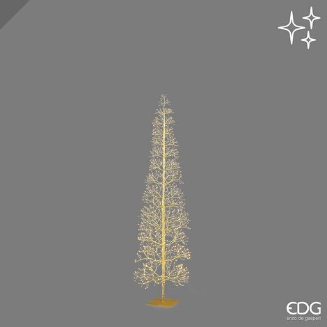 EDG Enzo De Gasperi Albero di Natale Faggio Slim 708 LED H150 cm Oro IP44 – Albero Natalizio Luminoso (1/3)