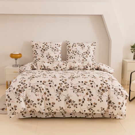 Parure de lit en coton 140x200 fleurs (1/5)