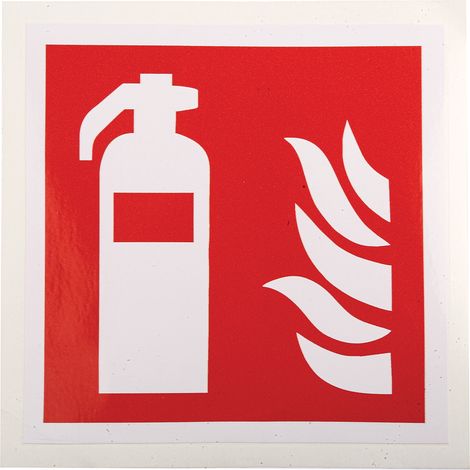 Panneau de sécurité incendie Auto-Adhésif, Rouge/Blanc, Vinyle ( Prix pour 1 ) (1/3)