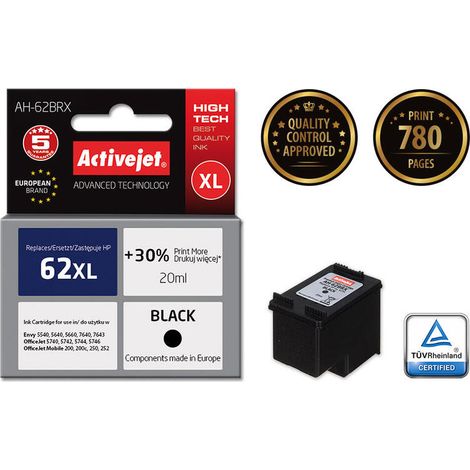 Tinta ActiveJet para HP 62XL C2P05AE reg AH-62BRX (1/2)
