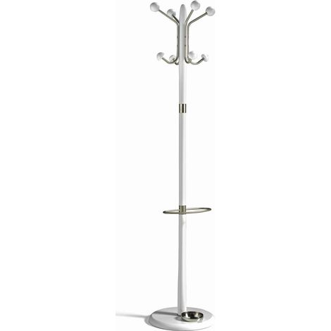 Perchero mod. 421 con paragüero herrajes en cromo satinado lacado blanco, 180 cm(alto)37 cm(ancho)37 cm(largo) (1/2)