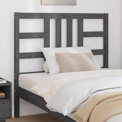 Tête de lit Style Classique Armoire de lit - Gris 106x4x100 cm Bois massif de pin BV712799 - BonneVie (1/5)
