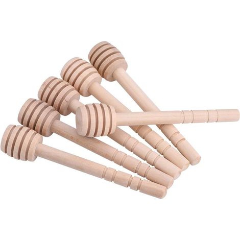 50pcs Cuillere Miel Bois, Cuillere Degustation Miel Cuillère à Miel Mini Cuillere a Miel avec Rainures Profondes Longue Poignée pour Agitation de Sirop de Confiture de Miel(Mini 8CM) (1/5)