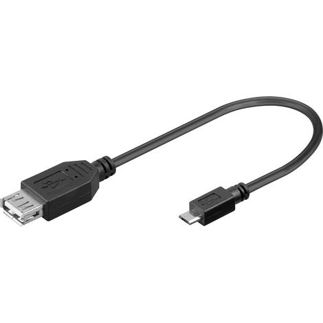 goobay Goobay 0.2m USB 2.0 A/Micro-B - 0,2 m - USB A - Micro-USB B - 2.0 - Mâle/Femelle - Noir (95193)