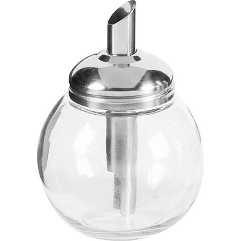 Doseur de sucre, Ø 8,5 cm, hauteur 12 cm, 150 ml, récipient en verre, couvercle à visser en acier inoxydable (1/2)