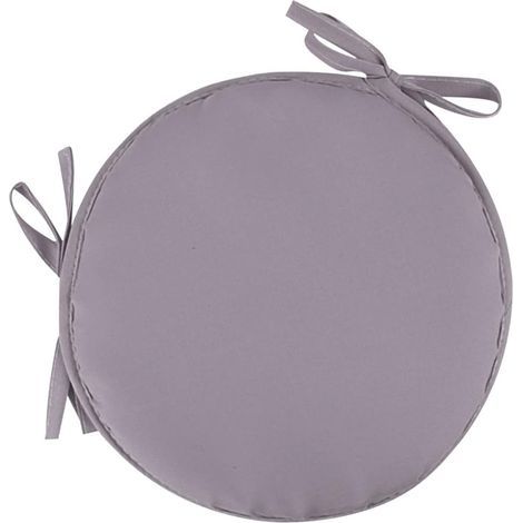 1 rundes, hellgraues Gartenstuhl-Kissen mit 38 cm Durchmesser – Outdoor, Hocker, Terrasse, Esszimmer – Großes Kissen (1/5)