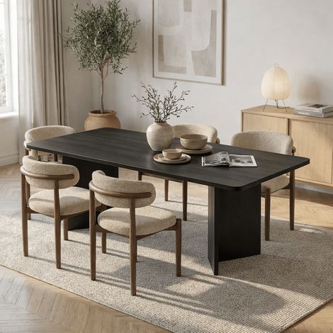 Esstisch Schwarzes Melamin, rechteckig, 180 x 89,5 x 75 cm –