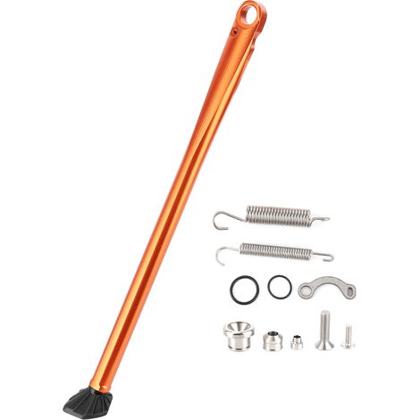 Béquille latérale en alliage d'aluminium CNC avec ressort accessoire, pour Husaberg FE 501 FE 250 FE 390 (tige orange, pied noir) (1/5)