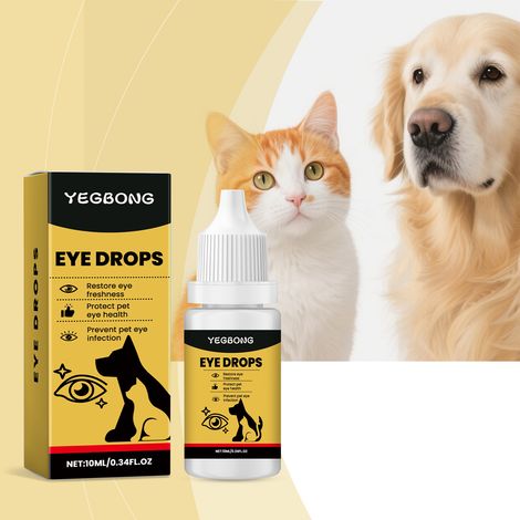 Gouttes oculaires pour animaux, adaptées aux chats et aux chiens, pour un nettoyage quotidien doux des taches lacrymales et des sécrétions – 10 ml (1/5)