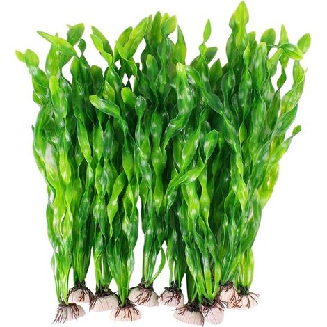 Plantas artificiales para acuario - Decoraciones artificiales para acuario - Set de 10 piezas (1/5)