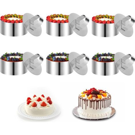 Anneaux à Dessert En Acier Inoxydable - Diamètre 8 Cm - Pour Mousse Gateau Et Riz - Lot De 6 Pièces (1/5)